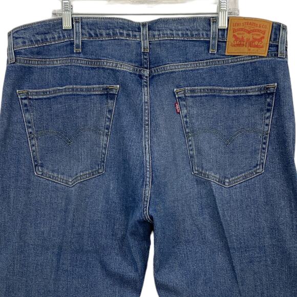 Levis 505 Men's Relaxed Jeans Actual Size 42W x 31L Blue Straight Leg - Picture 4 of 13